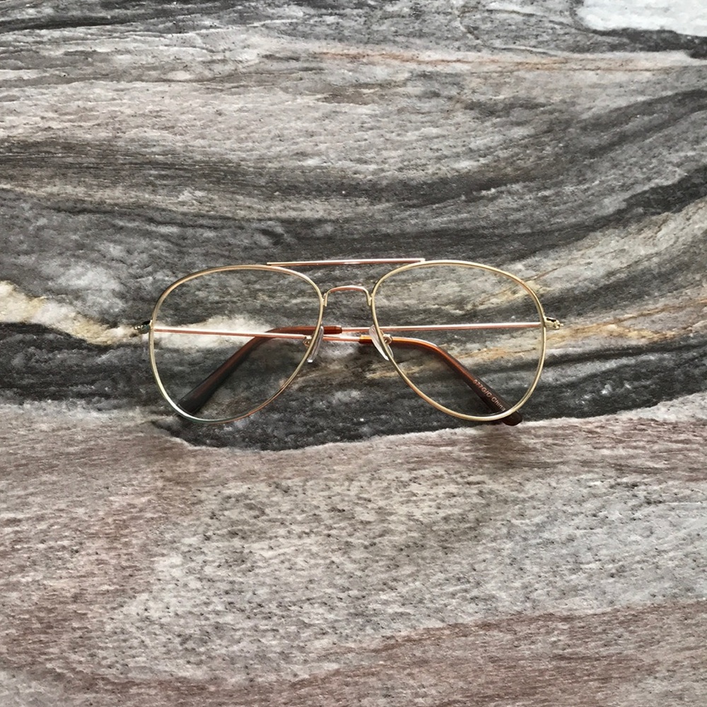 Gold fashion glasses
